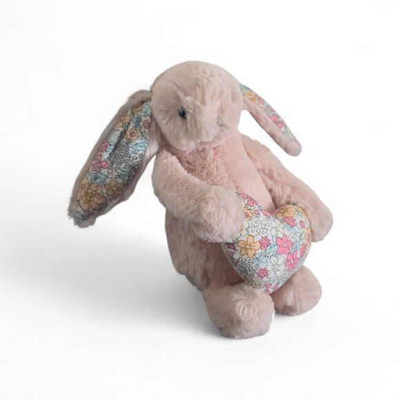 Jellycat Blossom Bashful Bunny Plush Small Pink Floral Ears Stuffed Animal - Picture 7 of 16